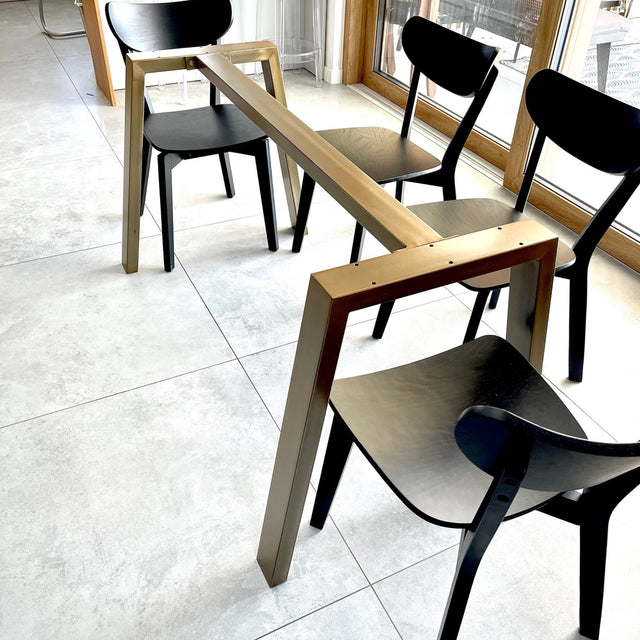 Simple Form Durable Trapezoid Metal Table Legs, CLEO BASE 80.40