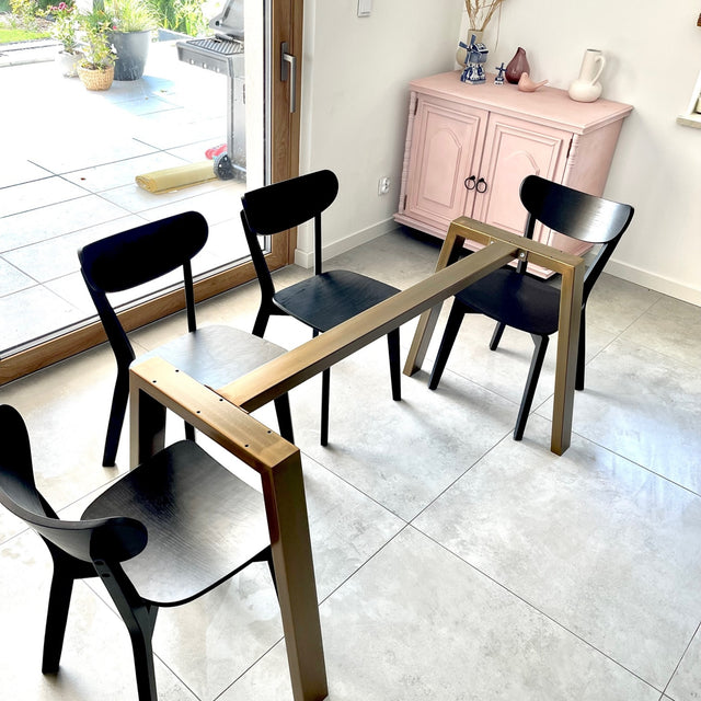 Simple Form Durable Trapezoid Metal Table Legs, CLEO BASE 80.40