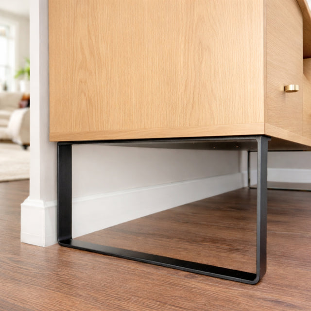 15cm Height Metal Furniture Feet, Mid Century Modern Cabinet Legs, Steel Sideboard TV Stand Legs, Replacement Legs, CRUDO FLAT 40.5