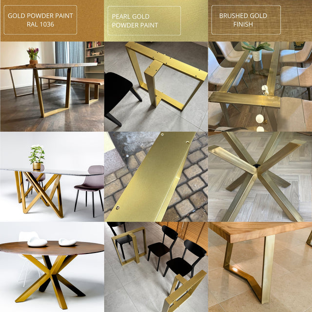 Simple Form Durable Trapezoid Metal Table Legs, CLEO BASE 80.40