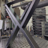 Heavy-duty MRWUU desk legs – powder-coated black steel, industrial aesthetic, perfect for bespoke furniture projects in the UK or Ireland